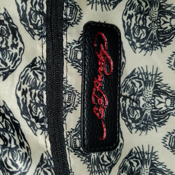 NWT Ed Hardy Denim Rhinestone Skull Crossbody Bag - Picture 5 of 14